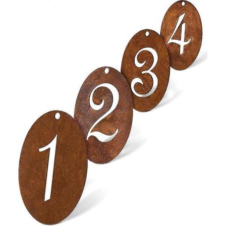 4 stk. Jule Rust Tall Dekorativ Krans, Nøtteaktig Metall, Jule Rund