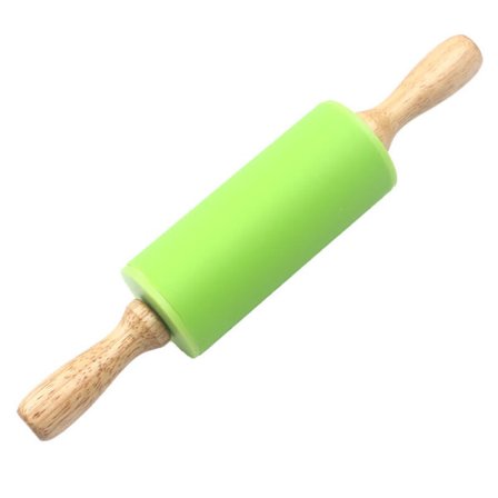 Professionel kagerulle i massivt bøgetræ Grøn 1 stk, ikke-