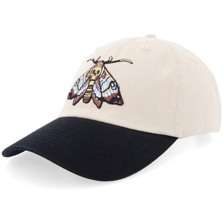 Iconic - Beige unconstructed Cap - Moth Stone Washed Stone/Black Dad Cap / Unconstructed @ Hatstore