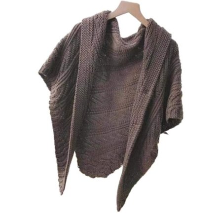 Strikket sjal Høst Vinterskjerf GRÅT