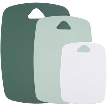 3-osainen liukumaton leikkuulautasetti, astianpesukoneen kestävä BPA-vapaa keittiön leikkuulauta, monivärinen ruoanvalmistuslauta lihalle, 