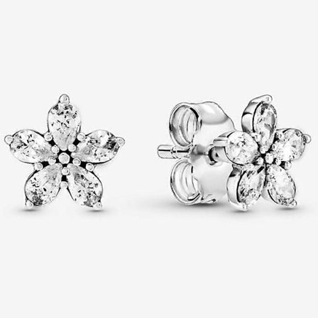 Pandora Sparkling Snowflake Silver Örhängen 299239C01, Inkluderar Originalask