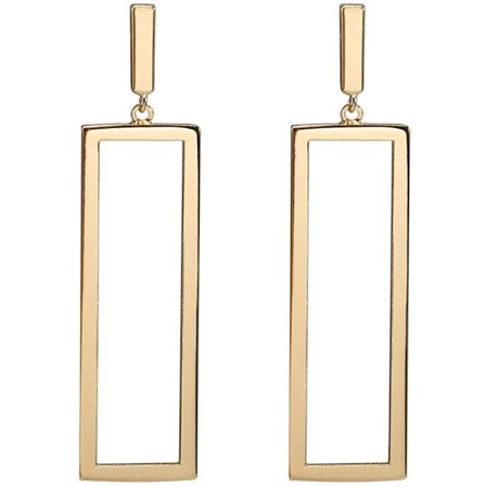 Geometriska örhängen i guld, rektangulära hängande örhängen för kvinnor