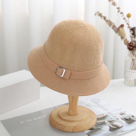Varma vinterstickade mössor 2021 enfärgade sömmar för kvinnor Cashmere Fisherman solskydd unisex Khaki M