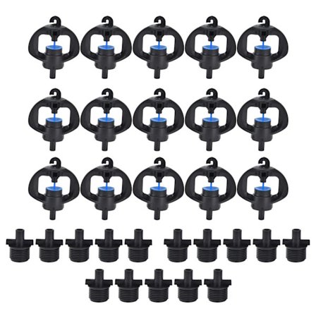 15 Sæt Plastik Roterende Sprinkler 360° Landbrugsvanding G1/2in Han Gevind