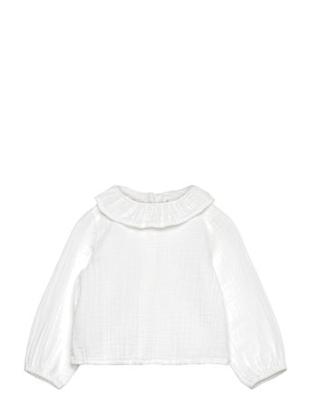 Cheesecloth Cotton Blouse White Mango