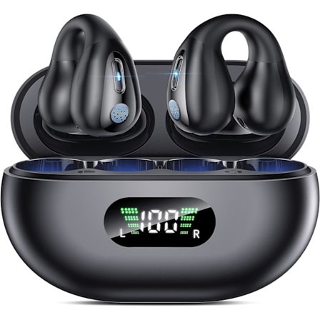 2025 Senaste Modell Öppna Öron Clip Hörlurar, Benledningshörlurar Trådlösa Hörlurar Bluetooth 5.3 Sporthörlurar Inbyggd Mikrofon med E