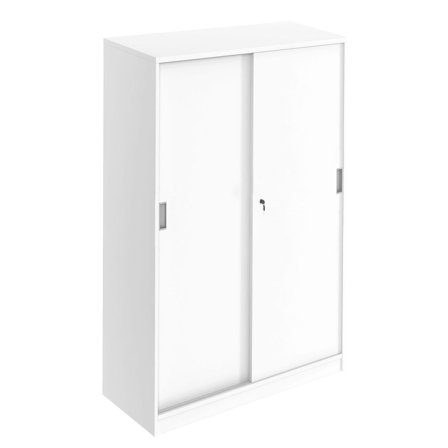 DENORD DESIGN Skjutdörrskåp 3xA4 800 mm vit - Lyreco - Kontorsmöbler och inredning - Skåp och hyllor - Skåp