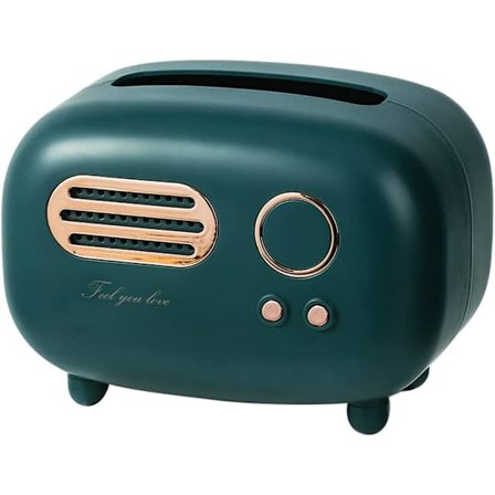 Vihreä Kudoksenpidike, Vintage-Radio Muotoinen Kudoksenpidike