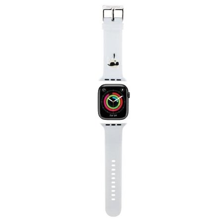 Karl Lagerfeld 3D gummi Karl Head-rem til Apple klokke 38/40/41mm - hvit