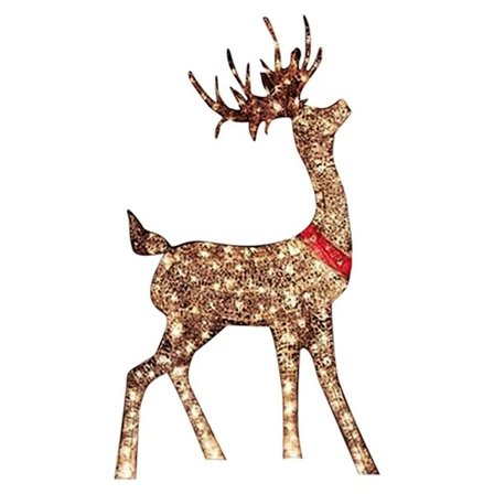 Lysende jule-rensdyr, glitrende rensdyr med lyskæder til udendørs dekoration på terrassen, kunstig forbelyst juledekoration rensdyr LED-lamper_OF