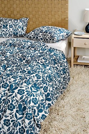 Jotex - Påslakanset Dubbelsäng Ekologisk Blå/naturvit SELJA - Köp Dubbelsäng hos Jotex