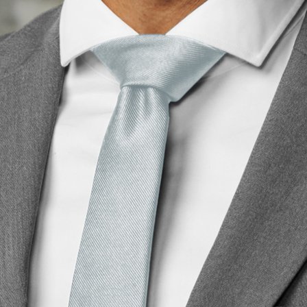 6 cm Isblått Slankt Grosgrain Slips for menn - Ensfargede slips