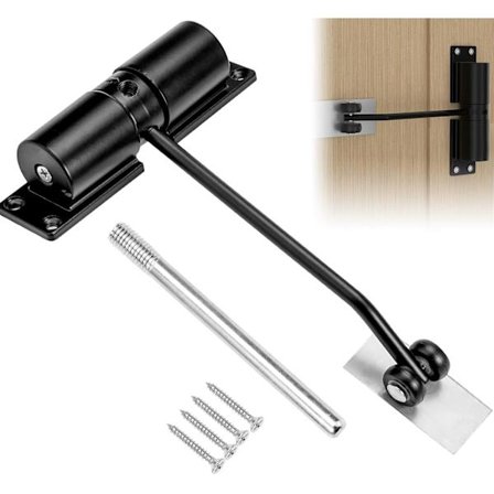 Silent Punch-Free Automatisk Dörrstängare kompatibel med 30 kg Dörrar, Justerbar Fjäder D