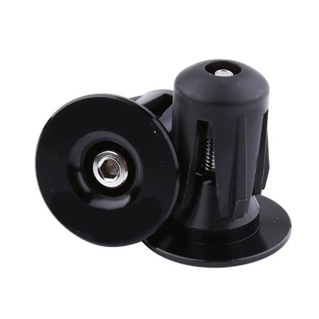 2 kpl Värikkäät Alumiiniset Polkupyörän Ohjaustangon Päätytulpat (Musta)