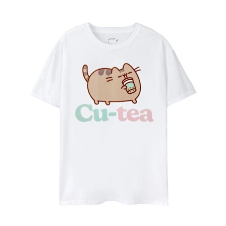 Pusheen Dam/Damer Söt T-Shirt M Vit