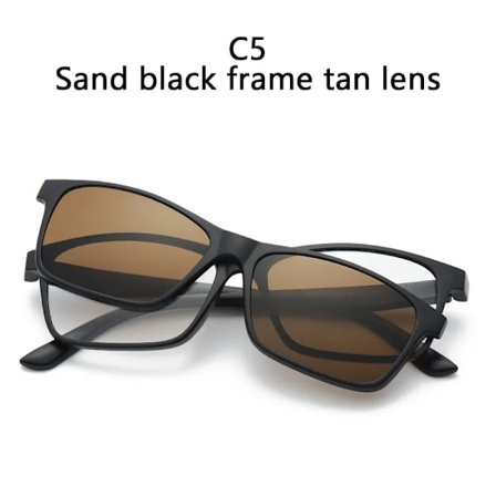 6-i-1 Anpassade Polariserade Optiska Magnetiska Solglasögon med Klämma för Män och Kvinnor - Magnetisk Klämma på Solglasögon - Polaroid Klämma på 