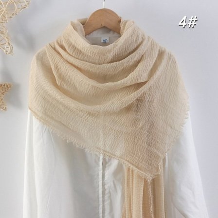 Crinkle Scarf Vanlig Hijab BEIGE