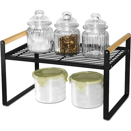 Kryddhylla - Järn och trähandtag - Perfekt för hem, kök eller som