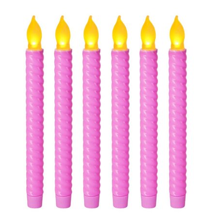 6 kpl elektronisia kynttilöitä LED PINK 6 kpl 6 kpl