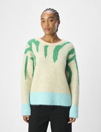 Object Objrabu Knit L/S Re Pullover 134 - Cream - S