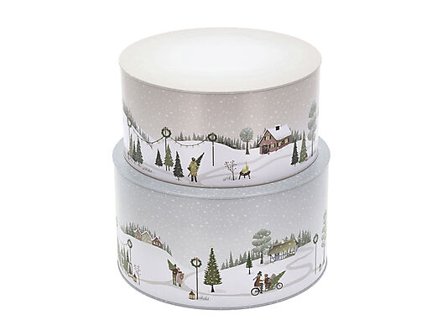 BASTIAN Kakebokssett Vinter Arctic Ice/Woodrose Metal 22x12/20x10cm