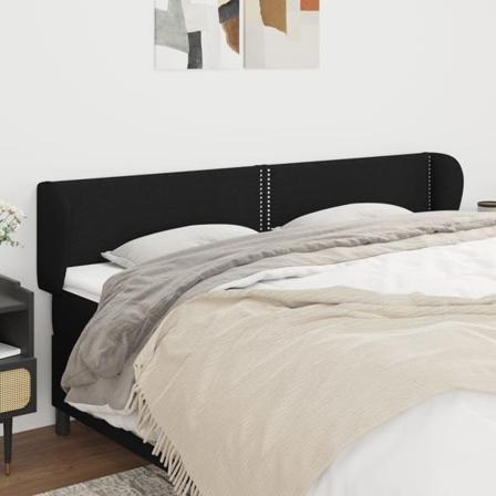 Vidaxl Huvudgavel Med Kanter Svart 183x23x78/88 Cm Tyg Svart