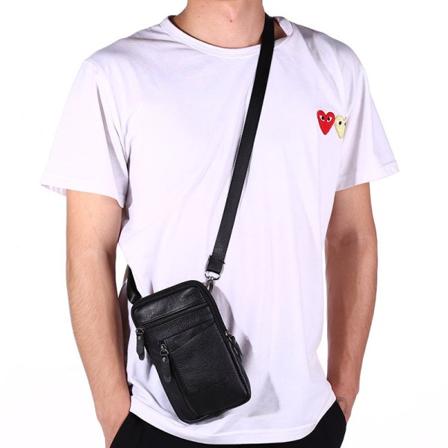 Miehet naiset Fanny Pack vy laukku Miesten matkapuhelimen vy ulkourheiluun yhden hartian pienyritys rahan ker miseen Black [single layer three pockets