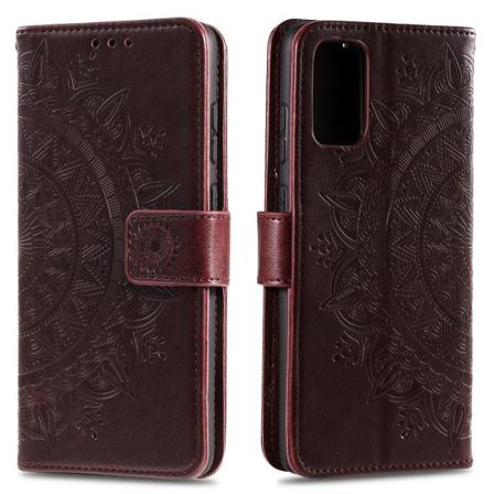 Samsung Galaxy S20 Plus - Mandala Plånboksfodral - Mörk Brun Darkbrown Mörk Brun