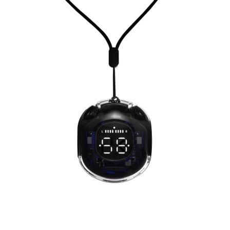 Trådlösa Bluetooth-hörlurar - Sportörhängen med hängande nackdesign - Fitnesshörlurar (Svart)