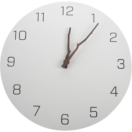 Enkel og moderne veggklokke i tre for nordisk stil, enkel veggklokke i tre, hvit, stille dekor