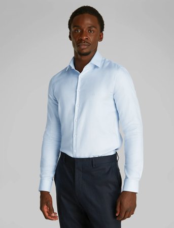 Calvin Klein Non Iron Structure Slim Shirt - Blue - 44