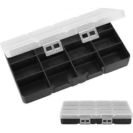 Liten Plast Oppbevaringsboks med 12 Rom, Skrueboks for Oppbevaring av Perler, Smykker, Håndverk, Smådeler