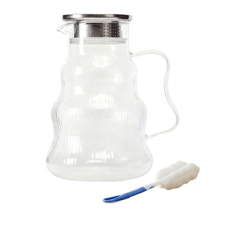 Lasinen karahvi kannella ja kahvalla – helppo kaataa