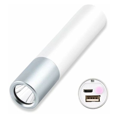 Liten starkt ljus ficklampa USB laddning aluminiumlegering mini LED