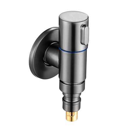 Kulmaventtiili 1/2 tuumaa itsetiivistävä, pesukonehana automaattisella sulkujärjestelmällä, pesukoneliitäntävähennin 1/2 - 3/4 tuumaa