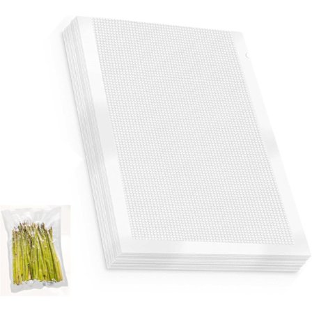 Vakuumforseglerposer til madopbevaring 15x25cm 50 stk. Sous Vide Fryseposer med dobbelt forsegling til alle vakuummaskiner