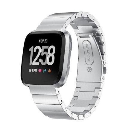 Fitbit Versa 22mm Klassisk rustfrit stål urrem - sølv
