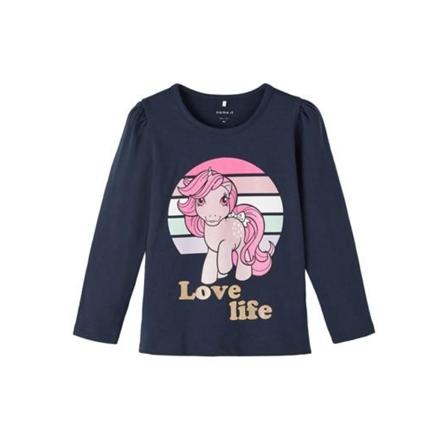 Nimeä pitkähihainen toppi My little Pony, tummansininen, koko 11