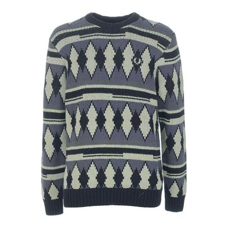 Fred Perry - Stickade Tröjor - Grå - Herr - Storlek: M, Herr, Storlek: M