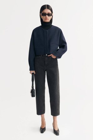 Soft Goat - Cropped Jacket - Kaschmirjacke - L - Denim Blue