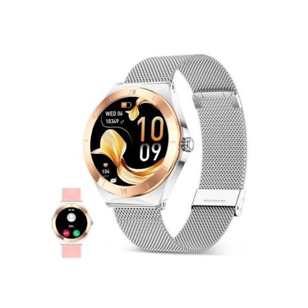 Ksix Lya Rosa - Smartwatch 1.19" - 2 Remme (metal + Silikone)