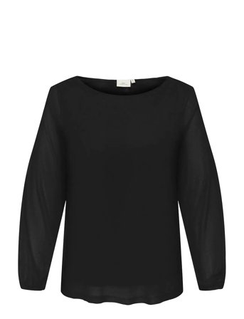 ONLY Carmakoma Carforest Life L/S Boatneck Top Jrs - Black - 50-52