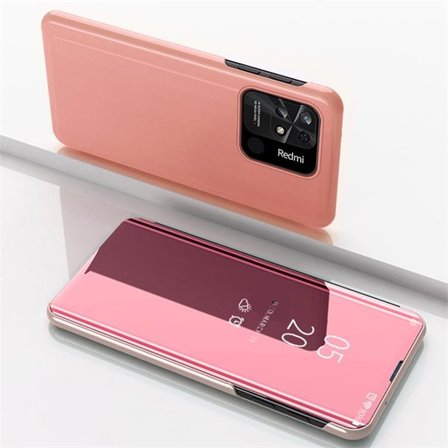 Clear View Case cover til Xiaomi Redmi 10C cover med flap pink