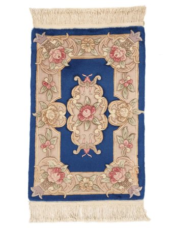 60X90 Tapis Chinois 90 Line D'orient Marron/Bleu Foncé (Laine, Chine) Carpetvista