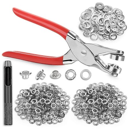 642 stk. Grommet Værktøjssæt 1/2 Tomme Øjesæt Med 320 stk. Øjer, 320 stk. Skiver Og Gromme