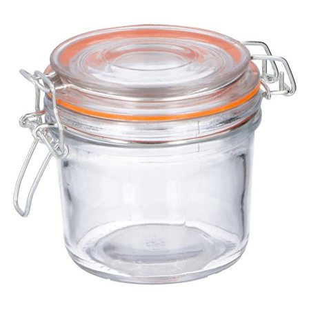 Glaskrukke med låg, 350 ml, Ø10 cm