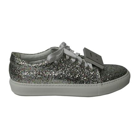 Acne Studios Pre-owned Acne Studios Metallic Adriana Spark Sneakers in Silver Glitter Grå, Dame Vintage Sko, Størrelse: 38 EU
