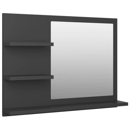 Vidaxl Badrumsspegel Grå 60x10,5x45 Cm Konstruerat Trä Grå