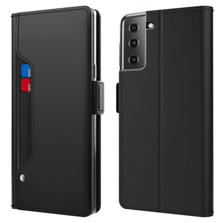 Phone Suojakotelo With Make-up Mirror And Slick Design For Samsung Galaxy S23 Plus - Musta